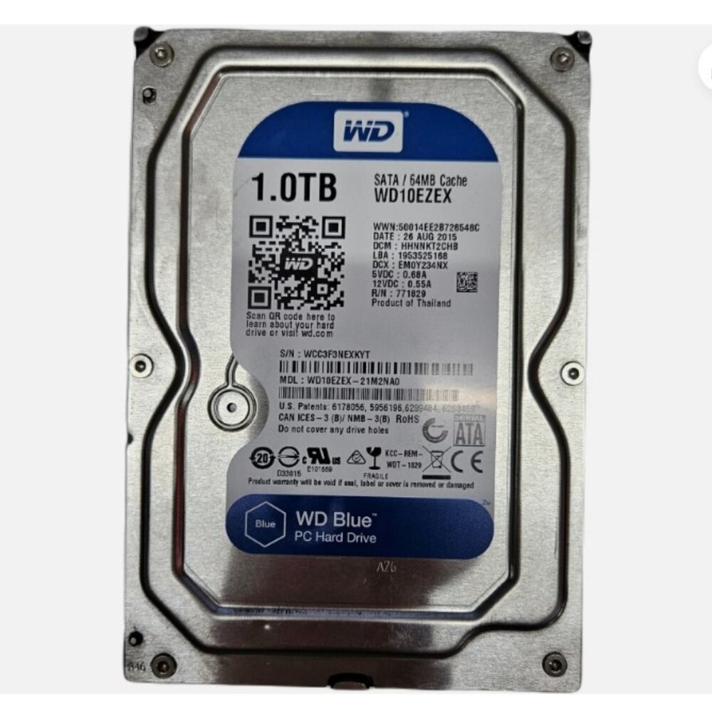 WD10EZEX-21M2NA0 Western Digital Blue 1TB 3.5" 6GB/s SATA 7200RPM 64MB Cache HDD